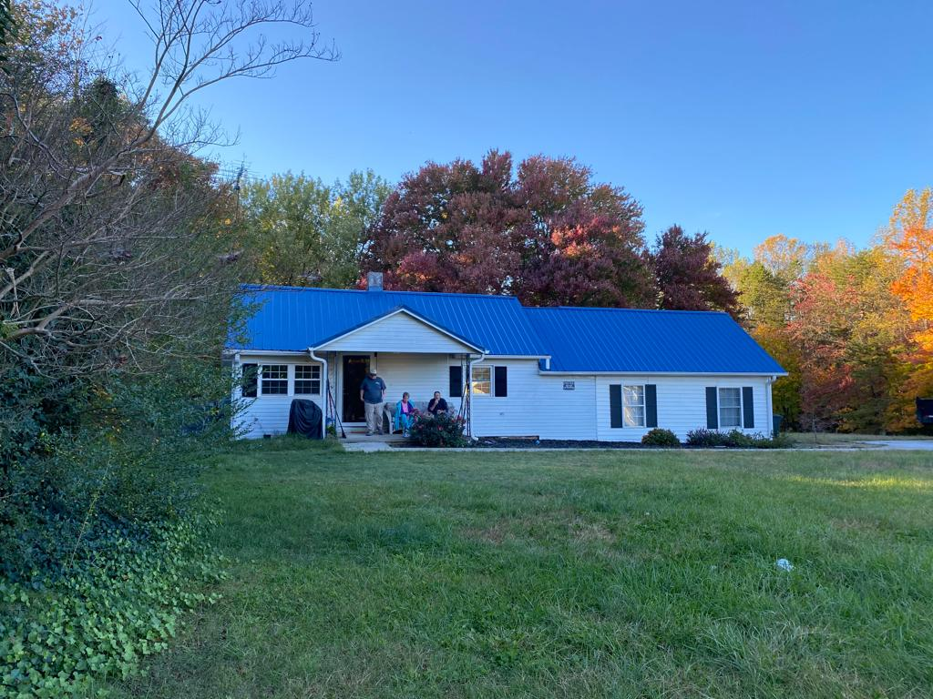 An image of a blue roof by Metal Roofing Color